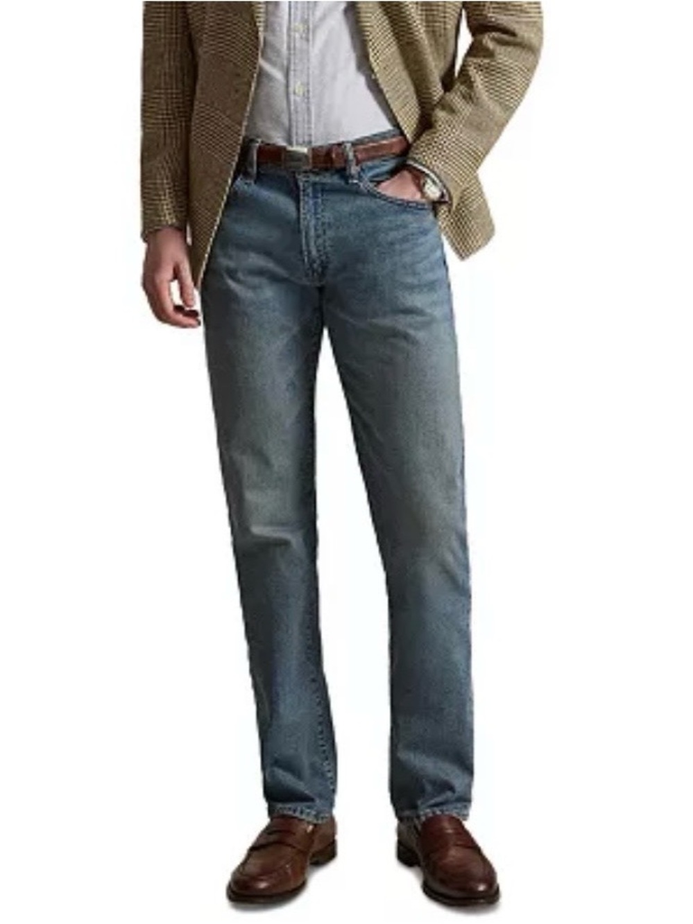 NWT Polo Ralph Lauren Hampton Relaxed Straight Jeans Blue Denim Mens 44Bx32